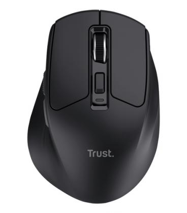 Ratón inalámbrico trust niven confort 26021/ batería recargable/ hasta 3200 dpi/ negro