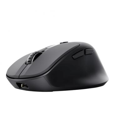 Ratón ergonómico inalámbrico trust zevo 25991/ batería recargable/ hasta 4000 dpi/ negro