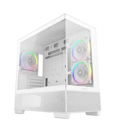 Caja ordenador gaming deepcool cg380 3f matx argb cristal templado blanca