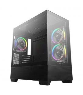 Caja ordenador gaming deepcool cg380 3f matx argb cristal templado negro
