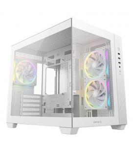 Caja ordenador gaming deepcool cg330 3f matx argb cristal templado blanca