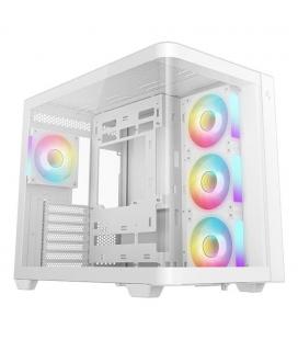 Caja ordenador gaming deepcool cg530u 4f atx argb cristal templado blanca