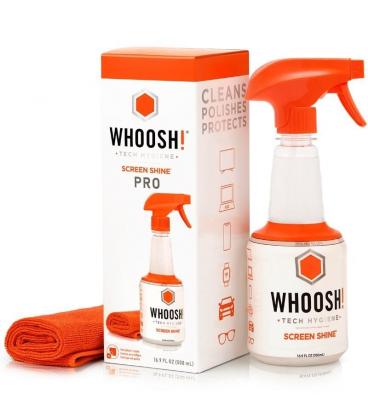Kit limpiador de pantallas whoosh wsh005/ spray 500ml + paño microfibra