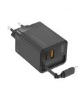 Cargador de pared gan mars gaming md-gan65r/ 1xusb tipo-c/ 1xusb/ 65w/ negro