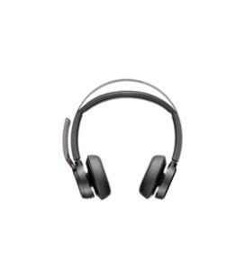 Auriculares inalámbricos polyvoyager focus 2 usb-c-c + adaptador usb-c/a/ con micrófono/ bluetooth/ negros