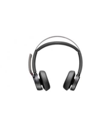 Auriculares inalámbricos polyvoyager focus 2 usb-c-c + adaptador usb-c/a/ con micrófono/ bluetooth/ negros