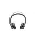 Auriculares inalámbricos polyvoyager focus 2 usb-c-c + adaptador usb-c/a/ con micrófono/ bluetooth/ negros