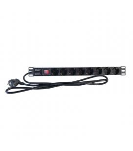 2lan regleta 19" 8 schuko negro