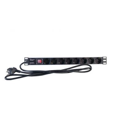 2lan regleta 19" 8 schuko negro