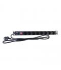 2lan regleta 19" 8 schuko negro