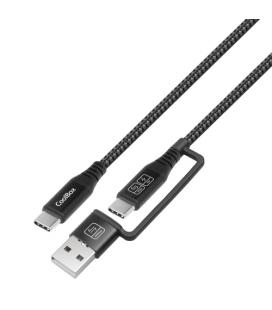 CoolBox CABLE USB-C + A / USB-C DATOS 10GBPS + CARGA RAPIDA 60W
