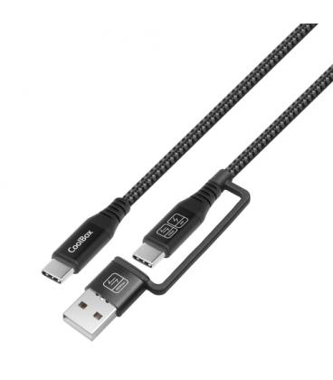 CoolBox CABLE USB-C + A / USB-C DATOS 10GBPS + CARGA RAPIDA 60W