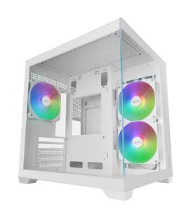 Caja ordenador mars gaming mc - view3w matx argb cristal templado blanca