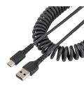 Cable usb tipo a a usb tipo c startech 0.50m - macho - macho - negro rizado