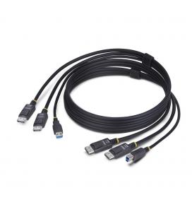 Cable 2x displayport - usb tipo a a 2x displayport - usb tipo b startech 1.8m - macho - macho - negro