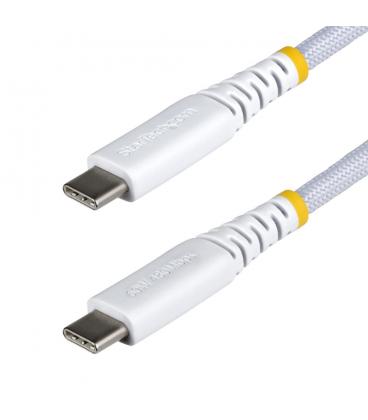 Cable usb tipo c startech 1m - macho - macho - blanco trenzado