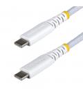 Cable usb tipo c startech 0.30m - macho - macho - blanco trenzado