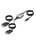 Cable usb tipo a a 2x rs232 db9 startech 4m - macho - macho