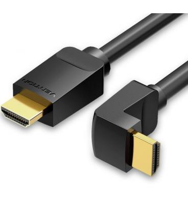 Cable hdmi 2.0 4k acodado vention aarbf/ hdmi macho - hdmi macho/ 1m/ negro