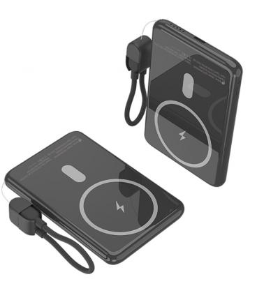 Powerbank 5000mah leotec lepoww20w5k/ 20w/ wireless/ negra/ incluye cable usb tipo-c