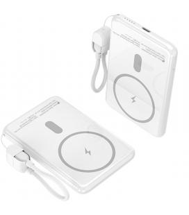 Powerbank 5000mah leotec lepoww20w5w/ 20w/ wireless/ blanca/ incluye cable usb tipo-c