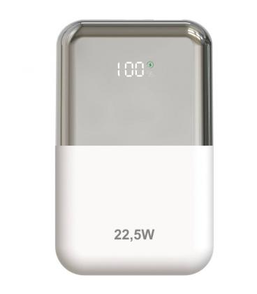 Powerbank 10000mah leotec lepow22w10ws/ 22.5w/ blanco y plata/ incluye cable usb tipo-c