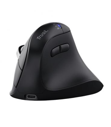 Ratón vertical inalámbrico trust vyran 26107/ batería recargable/ hasta 3200 dpi