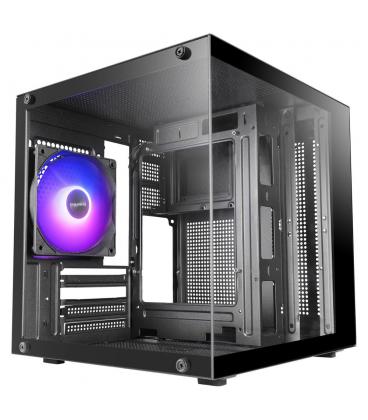 Caja ordenador mars gaming mc - cube matx argb cristal templado negra