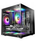 Caja ordenador mars gaming mc - cube matx argb cristal templado negra