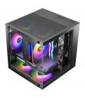 Caja ordenador mars gaming mc - cube matx argb cristal templado negra