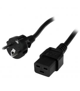 Cable schuko a c19 startech 2m - macho - hembra - negro