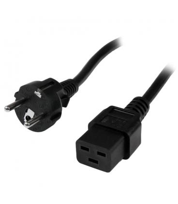 Cable schuko a c19 startech 2m - macho - hembra - negro