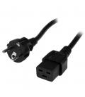 Cable schuko a c19 startech 2m - macho - hembra - negro