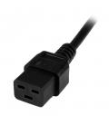 Cable schuko a c19 startech 2m - macho - hembra - negro