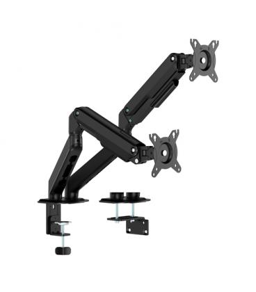 Soporte de mesa con contrapeso para 2 monitores aisens dt32tsr-451/ giratorio/ inclinable/ hasta 9kg
