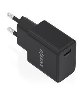 Cargador de pared gan aisens a110-1024/ 1xusb tipo-c/ 20w/ negro