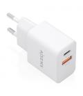 Cargador de pared gan aisens a110-1025/ 1xusb tipo-c/ 1xusb/ 20w/ blanco