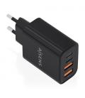 Cargador de pared gan aisens a110-1028/ 2xusb tipo-c/ 2xusb/ 32w/ negro