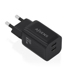 Cargador de pared gan aisens a110-1030/ 2xusb tipo-c/ 65w/ negro