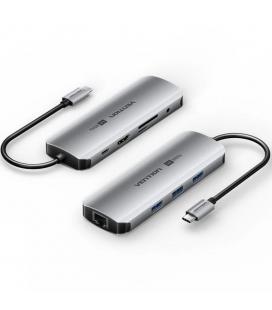 Docking usb tipo-c vention tqlhb/ 1xhdmi 4k/ 3xusb/ 1xusb tipo-c pd/ 1xrj45/ 1xjack 3.5mm/ 1xlector de tarjetas/ gris