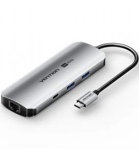 Docking usb tipo-c vention tqmhb/ 1xhdmi 4k/ 2xusb/ 1xusb tipo-c/ 1xjack 3.5mm / 1xrj45/ 1xusb tipo-c pd/ 1xlector tarjetas/