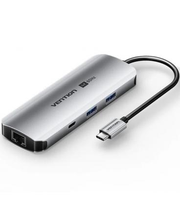 Docking usb tipo-c vention tqmhb/ 1xhdmi 4k/ 2xusb/ 1xusb tipo-c/ 1xjack 3.5mm / 1xrj45/ 1xusb tipo-c pd/ 1xlector tarjetas/