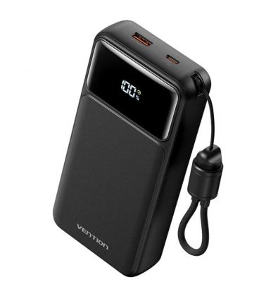 Powerbank 20000mah vention xgyb0-40-ty/ 22.5w/ negra/ incluye cable usb tipo-c
