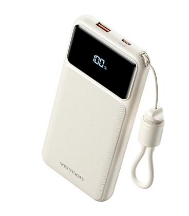 Powerbank 10000mah vention xgyw0-39-ty/ 22.5w/ blanca/ incluye cable usb tipo-c