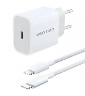 Cargador de pared vention g16w0-eu/ 1xusb tipo-c + cable usb tipo-c/ 20w