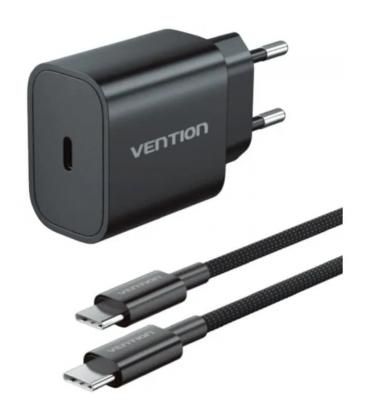 Cargador de pared vention g17b0-eu/ 1xusb tipo-c + cable lightning/ 20w