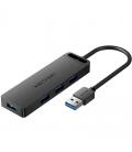 Hub usb 3.0 vention chlbb-scb2/ 4xusb/ 1xusb tipo-c pd