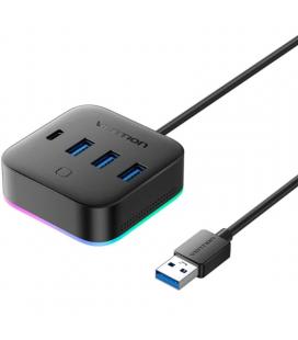 Hub usb 3.0 vention chzbc/ 3xusb/ 1xusb tipo-c/ 1xusb tipo-c pd