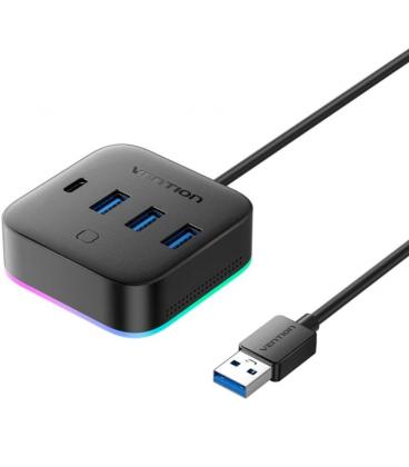 Hub usb 3.0 vention chzbc/ 3xusb/ 1xusb tipo-c/ 1xusb tipo-c pd