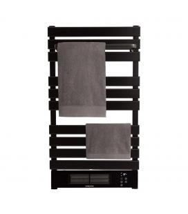 Yoevu - kit radiador toallero 500 | 1500 w mas repisa extra con ganchos - color negro